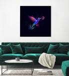 Colibri's world by Ilya Shapko on GIANT ART - blue mixed media