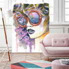 Painted Lady by Heather Perry on GIANT ART - fuchsia mixed media