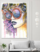 Painted Lady by Heather Perry on GIANT ART - fuchsia mixed media