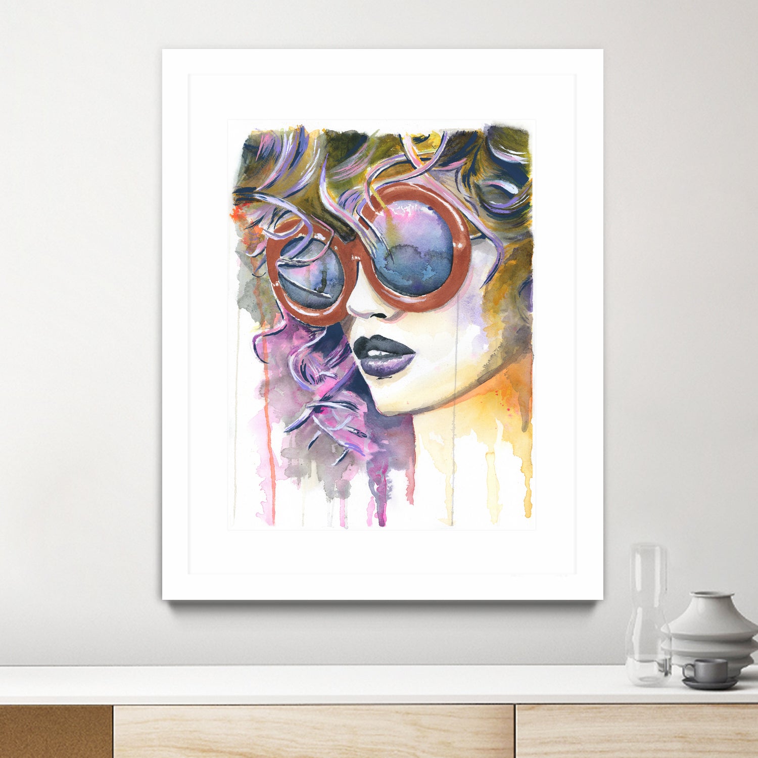 Painted Lady by Heather Perry on GIANT ART - fuchsia mixed media