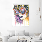 Painted Lady by Heather Perry on GIANT ART - fuchsia mixed media