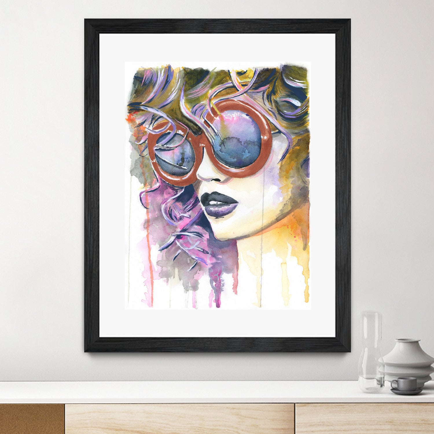 Painted Lady by Heather Perry on GIANT ART - fuchsia mixed media