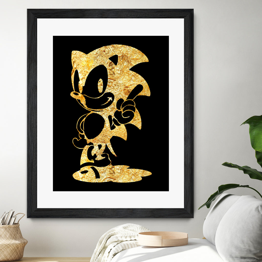 golden sonic by erjas saga on GIANT ART - black digital painting