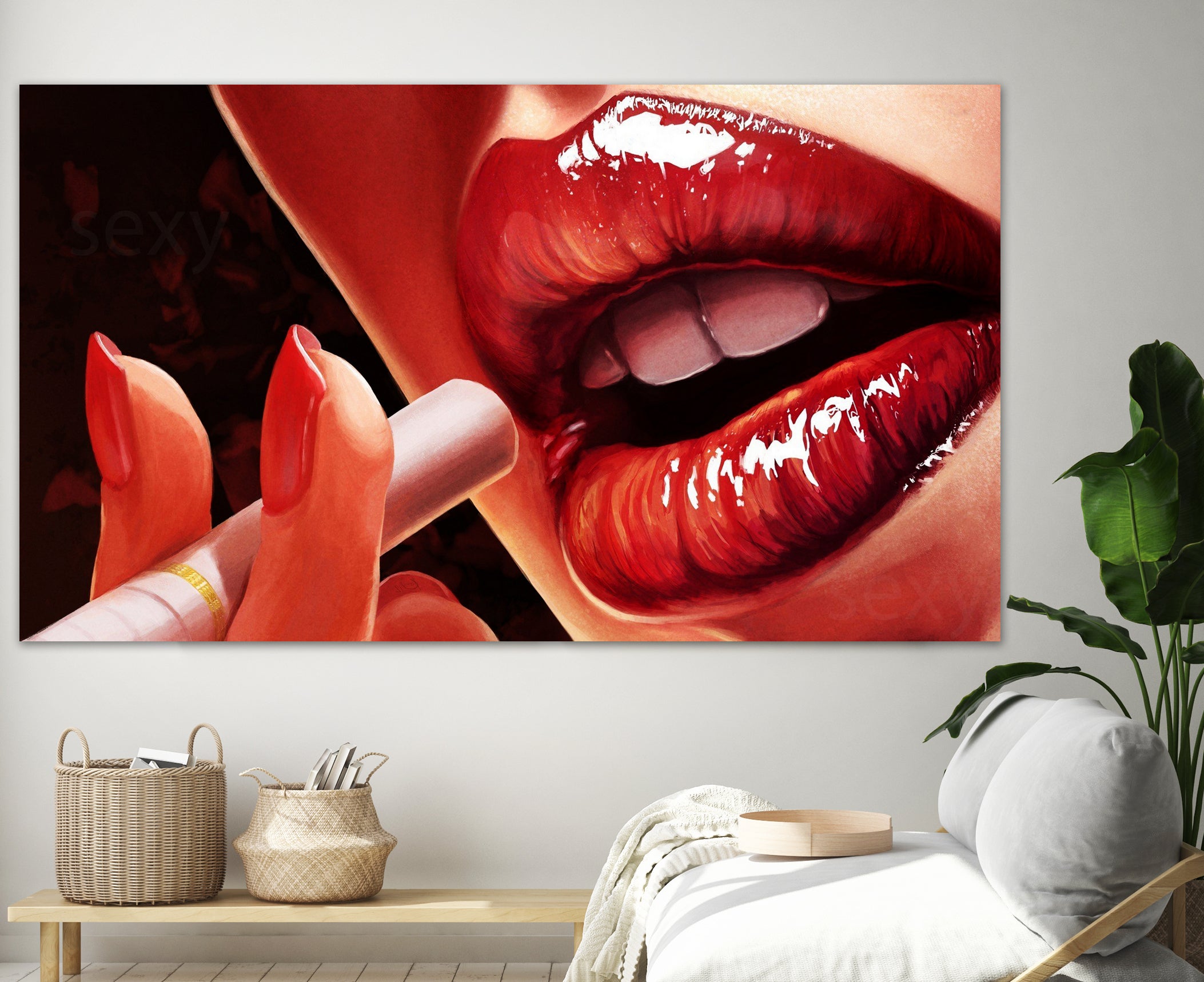 woman lip by imagination art on GIANT ART - white digital painting