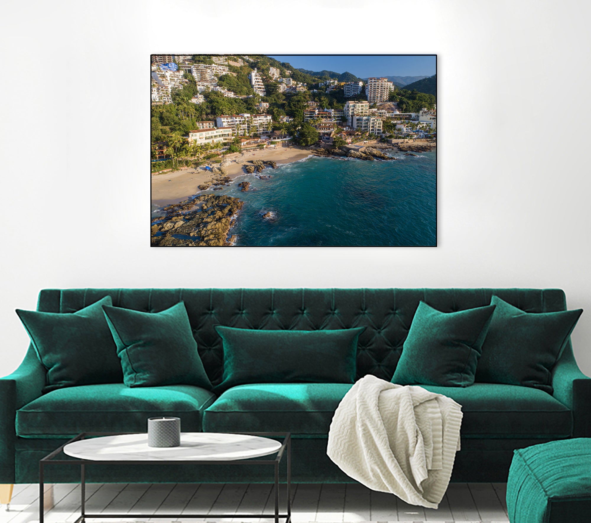 Puerto Vallarta - Conchas Chinas Beaches by Reid Harrison on GIANT ART - blue photo illustration