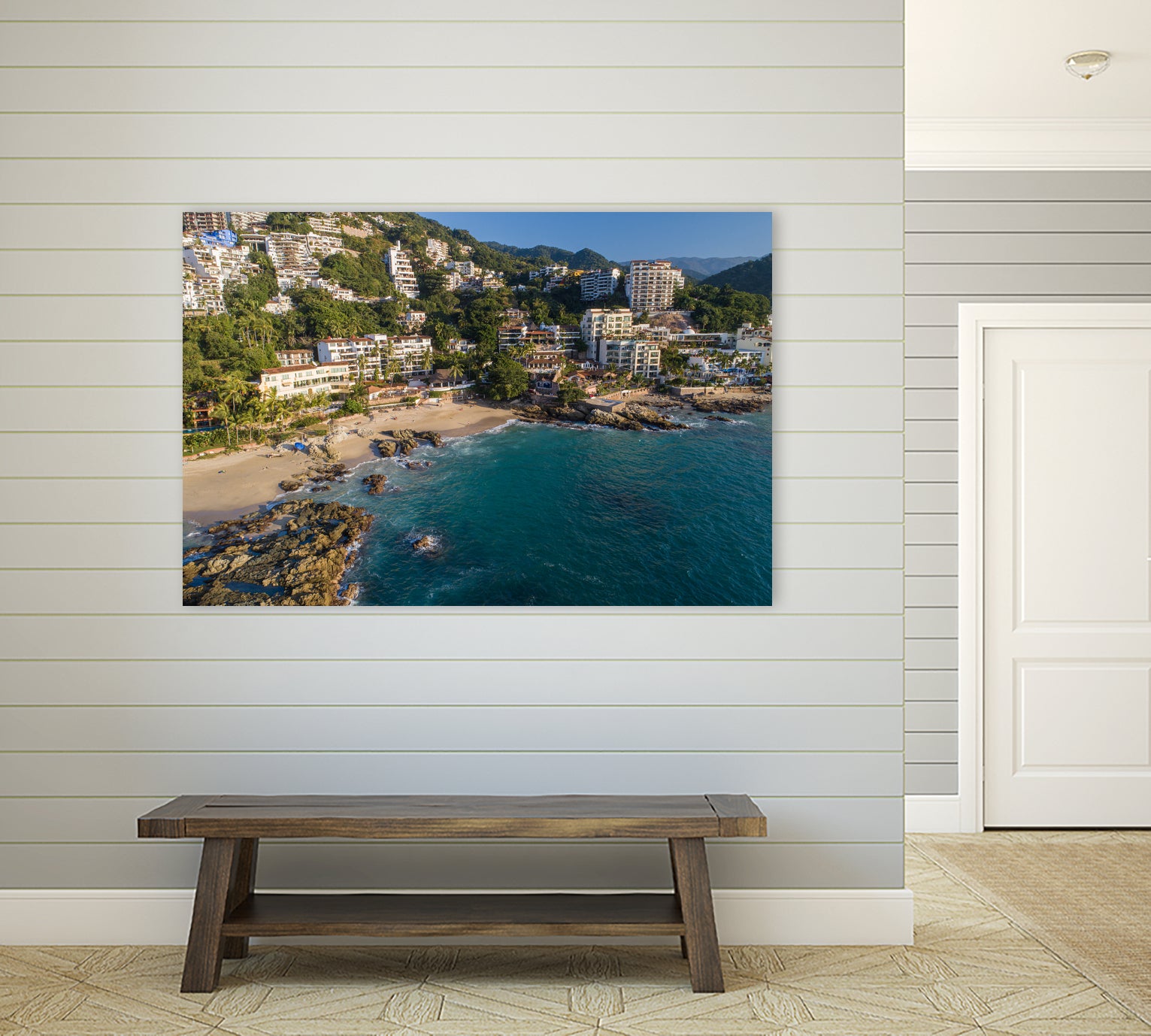 Puerto Vallarta - Conchas Chinas Beaches by Reid Harrison on GIANT ART - blue photo illustration