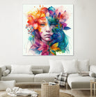 Watercolor Tropical Woman #8 by Isabel Cerdá Muñoz on GIANT ART - blue digital painting