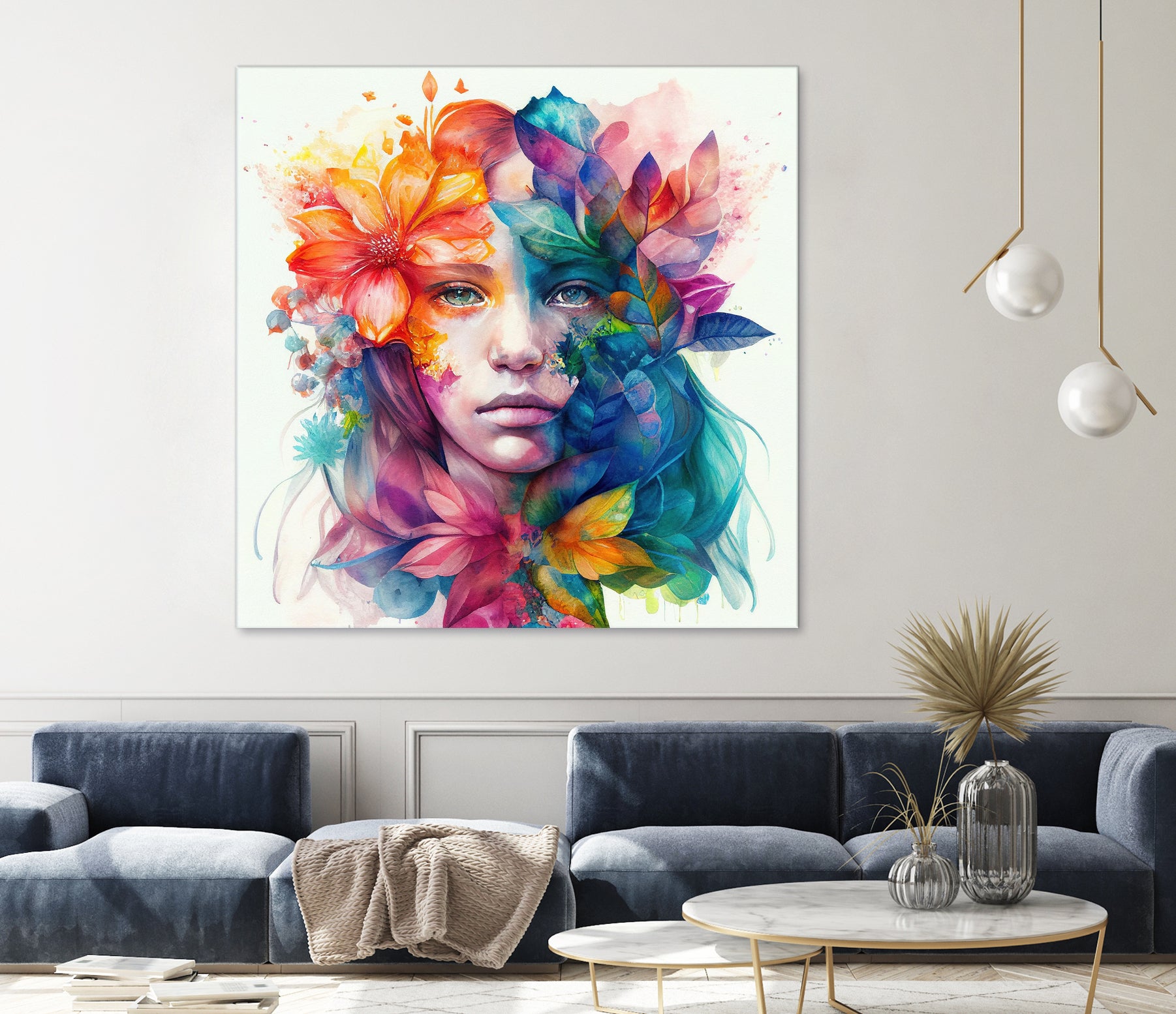 Watercolor Tropical Woman #8 by Isabel Cerdá Muñoz on GIANT ART - blue digital painting