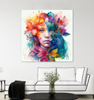 Watercolor Tropical Woman #8 by Isabel Cerdá Muñoz on GIANT ART - blue digital painting