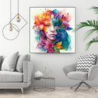 Watercolor Tropical Woman #8 by Isabel Cerdá Muñoz on GIANT ART - blue digital painting