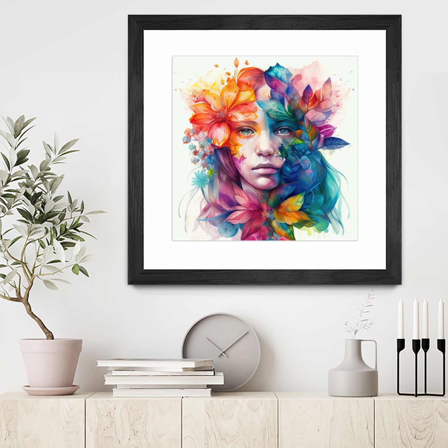 Watercolor Tropical Woman #8 by Isabel Cerdá Muñoz on GIANT ART - blue digital painting