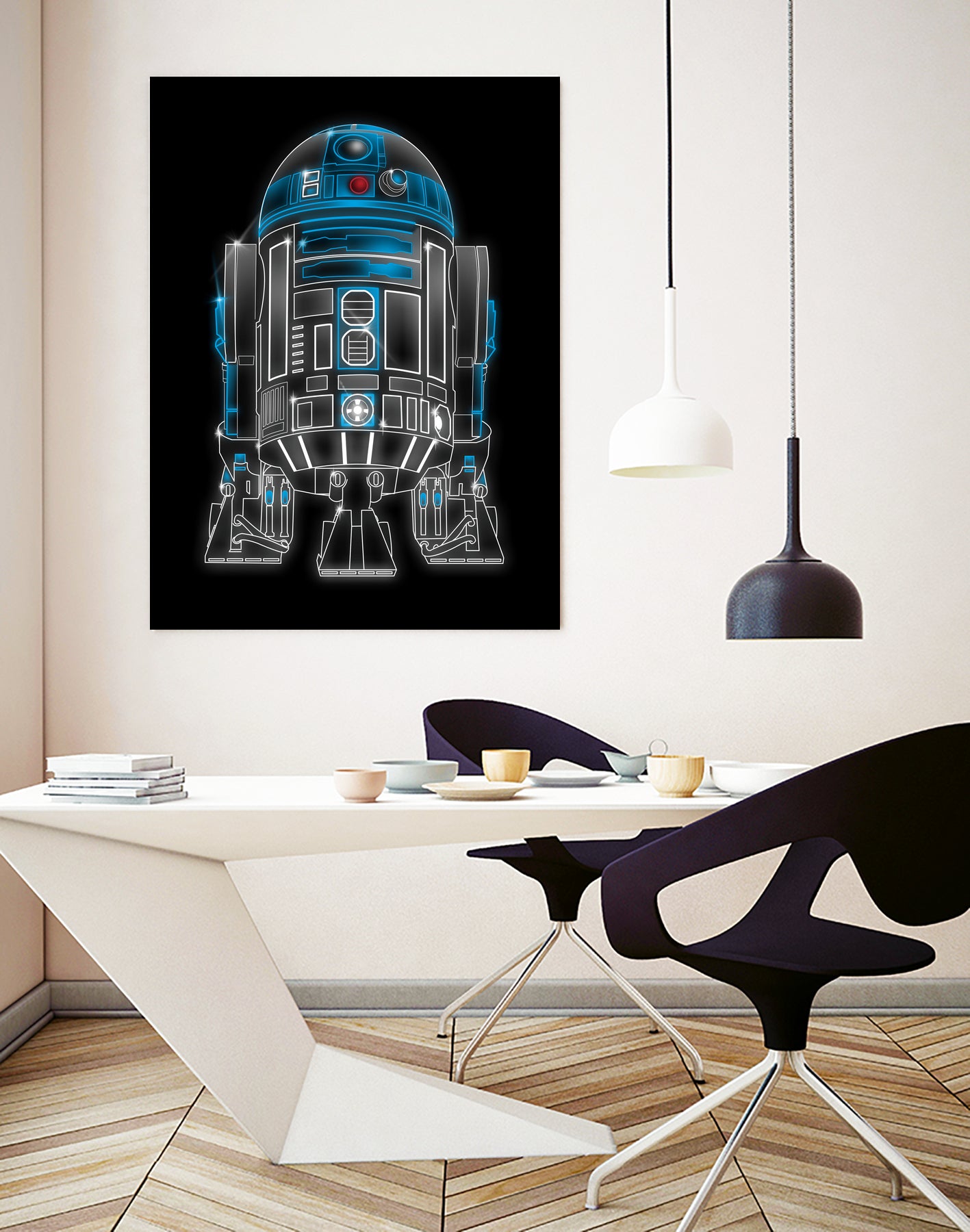 Neon Droid by Antonio Camarena on GIANT ART - black digital painting