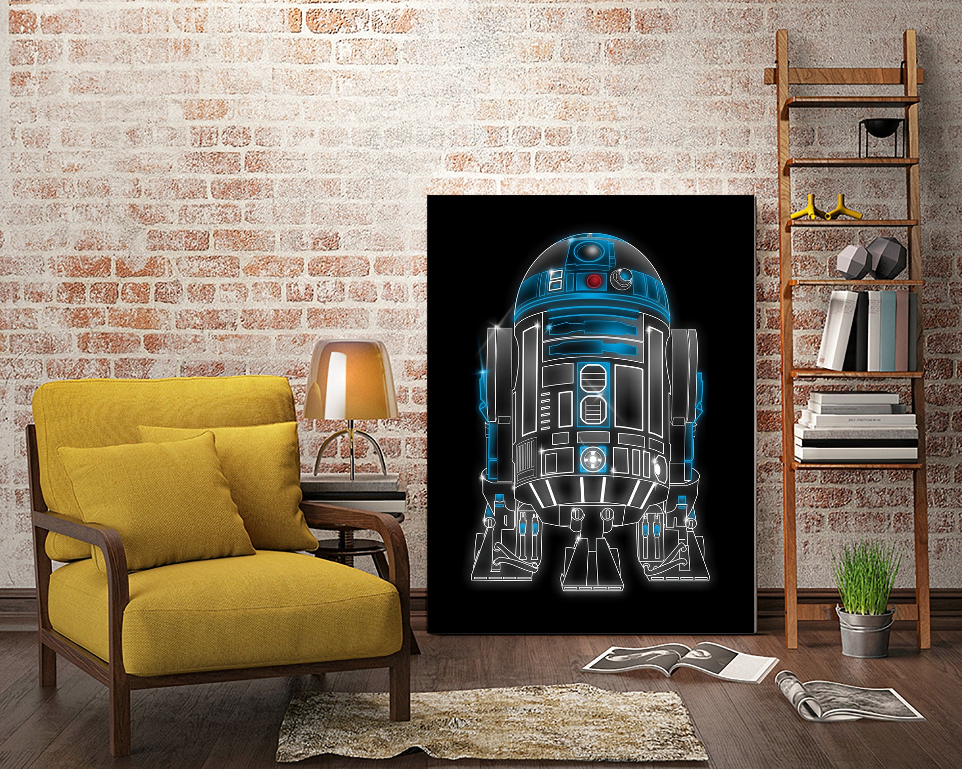 Neon Droid by Antonio Camarena on GIANT ART - black digital painting