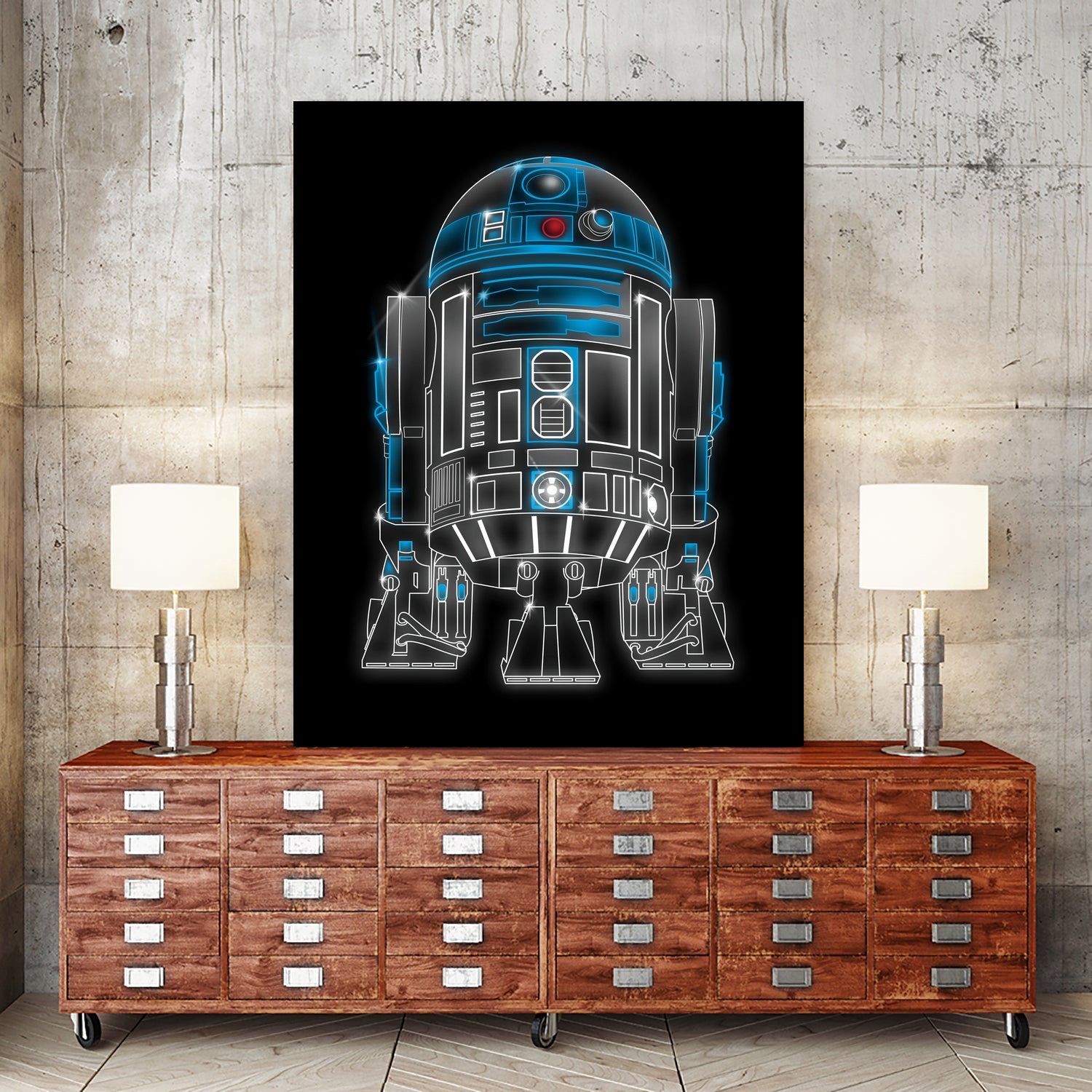 Neon Droid by Antonio Camarena on GIANT ART - black digital painting