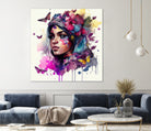 Watercolor Floral Arabian Woman #9 by Isabel Cerdá Muñoz on GIANT ART - pink digital painting