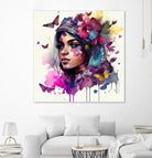 Watercolor Floral Arabian Woman #9 by Isabel Cerdá Muñoz on GIANT ART - pink digital painting