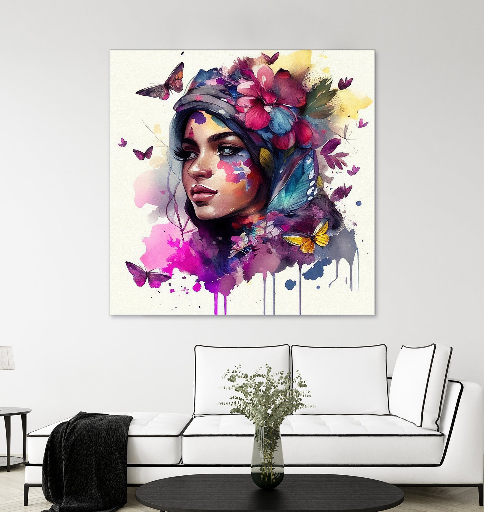 Watercolor Floral Arabian Woman #9 by Isabel Cerdá Muñoz on GIANT ART - pink digital painting