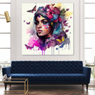 Watercolor Floral Arabian Woman #9 by Isabel Cerdá Muñoz on GIANT ART - pink digital painting