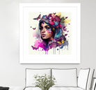 Watercolor Floral Arabian Woman #9 by Isabel Cerdá Muñoz on GIANT ART - pink digital painting