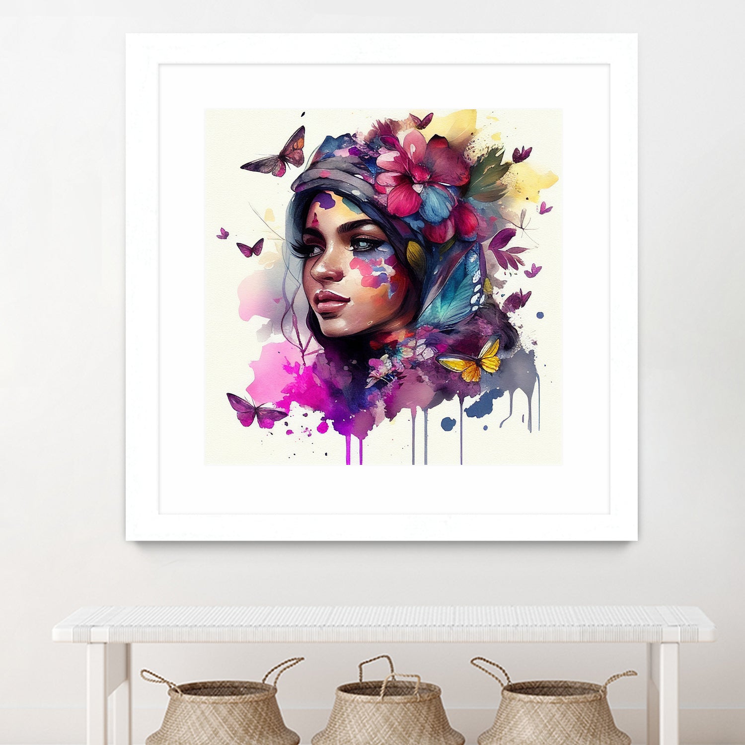 Watercolor Floral Arabian Woman #9 by Isabel Cerdá Muñoz on GIANT ART - pink digital painting