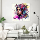 Watercolor Floral Arabian Woman #9 by Isabel Cerdá Muñoz on GIANT ART - pink digital painting