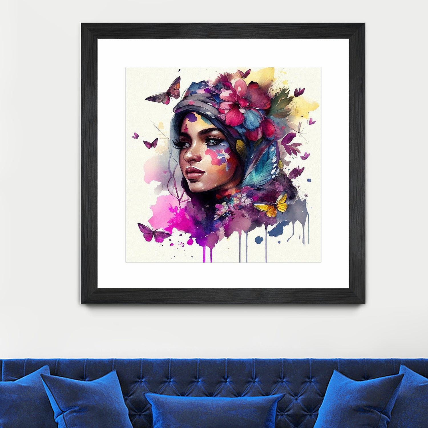 Watercolor Floral Arabian Woman #9 by Isabel Cerdá Muñoz on GIANT ART - pink digital painting