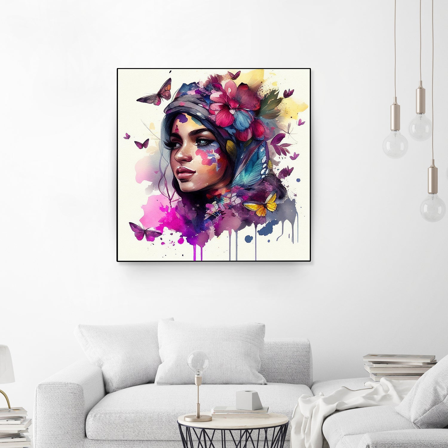 Watercolor Floral Arabian Woman #9 by Isabel Cerdá Muñoz on GIANT ART - pink digital painting