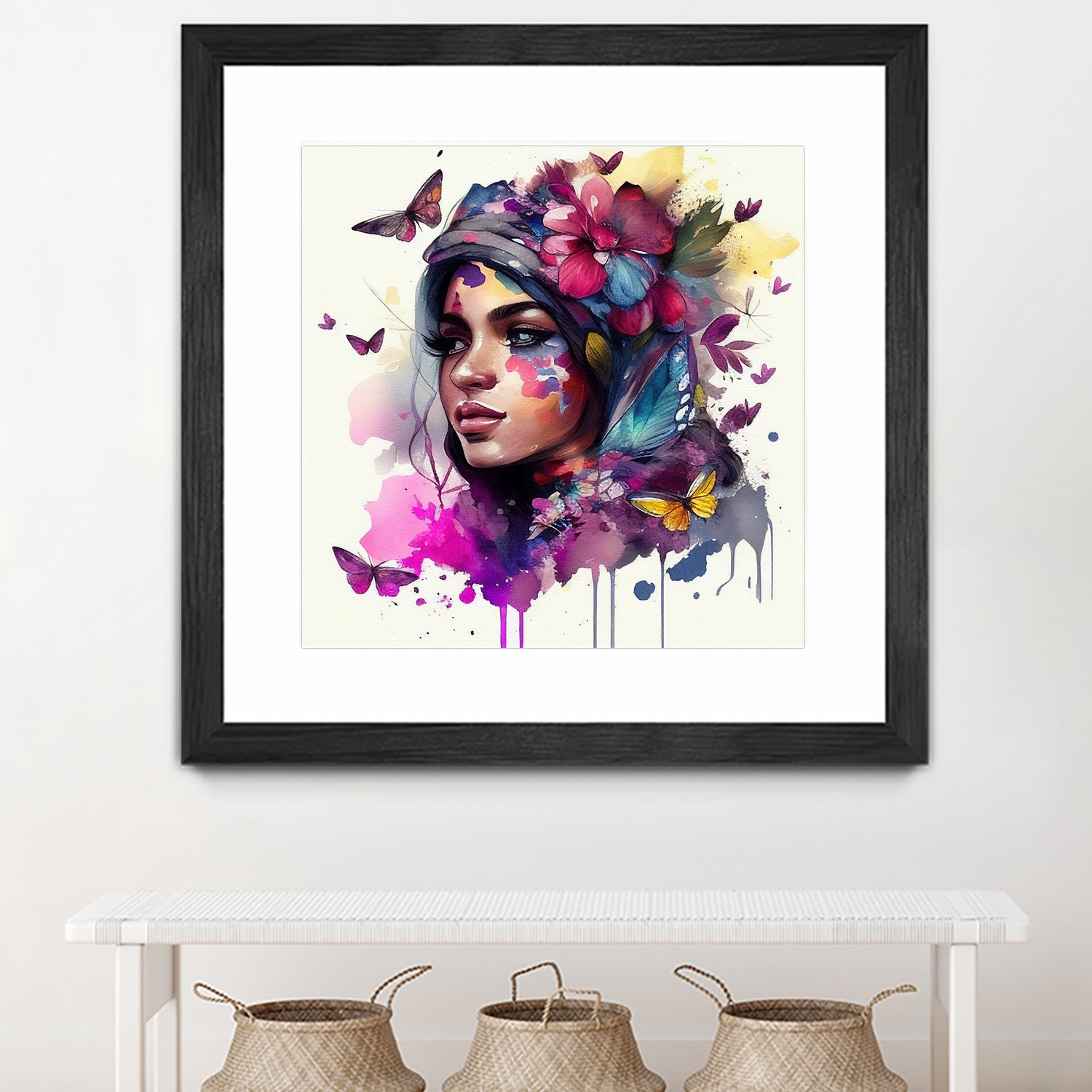 Watercolor Floral Arabian Woman #9 by Isabel Cerdá Muñoz on GIANT ART - pink digital painting