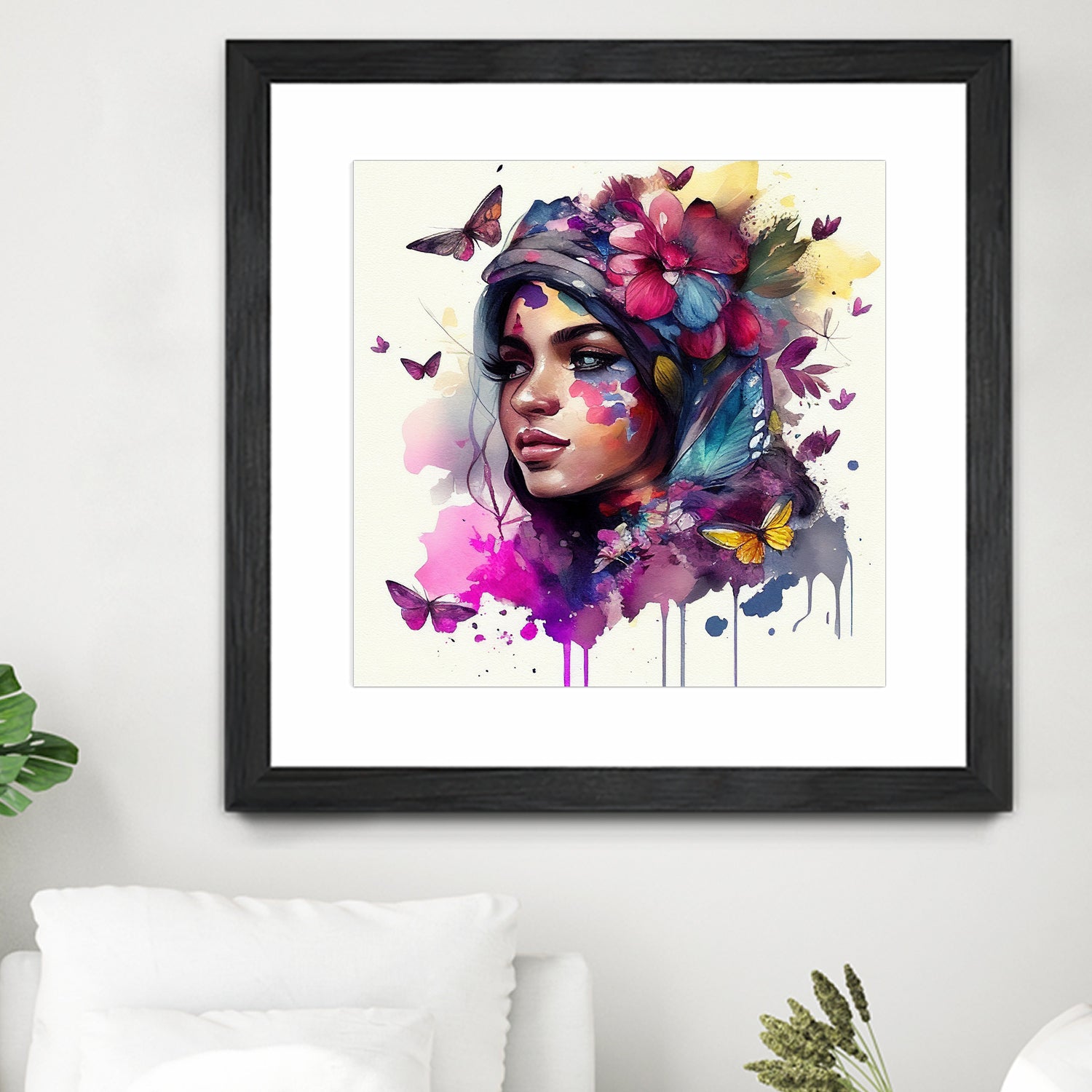 Watercolor Floral Arabian Woman #9 by Isabel Cerdá Muñoz on GIANT ART - pink digital painting