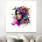 Watercolor Floral Arabian Woman #9 by Isabel Cerdá Muñoz on GIANT ART - pink digital painting