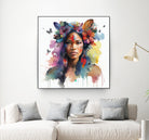 Watercolor Floral Indian Native Woman #1 by Isabel Cerdá Muñoz on GIANT ART - brown digital painting