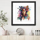 Watercolor Floral Indian Native Woman #1 by Isabel Cerdá Muñoz on GIANT ART - brown digital painting