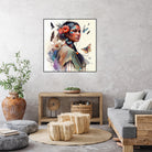 Watercolor Floral Indian Native Woman #3 by Isabel Cerdá Muñoz on GIANT ART - brown digital painting