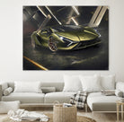 Lamborghini v2 in watercolor-sports car by miguel angel romero franco on GIANT ART - white digital drawing