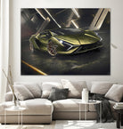 Lamborghini v2 in watercolor-sports car by miguel angel romero franco on GIANT ART - white digital drawing