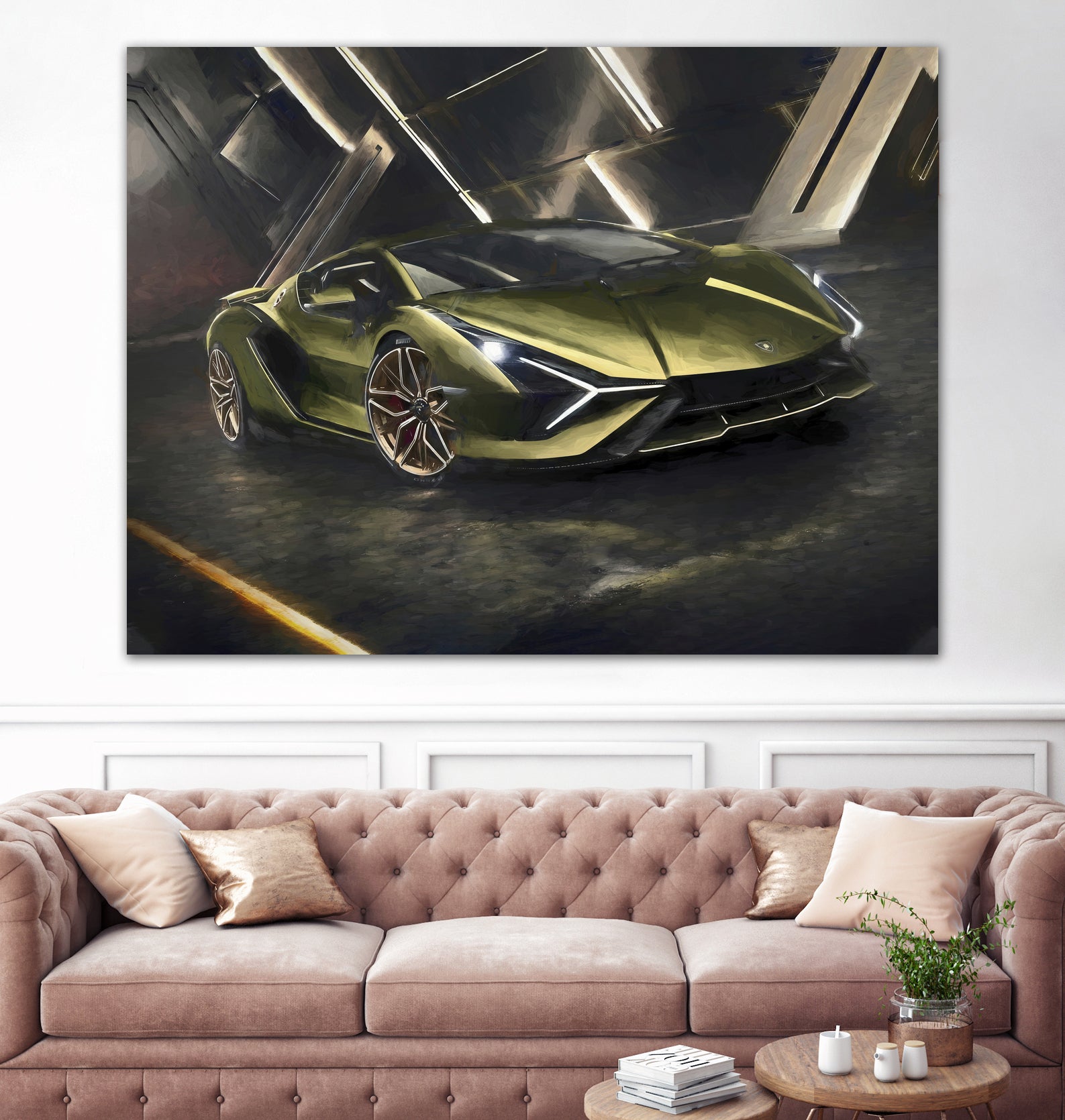 Lamborghini v2 in watercolor-sports car by miguel angel romero franco on GIANT ART - white digital drawing