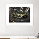 Lamborghini v2 in watercolor-sports car by miguel angel romero franco on GIANT ART - white digital drawing