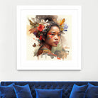 Watercolor Floral Indonesian Native Woman #3 by Isabel Cerdá Muñoz on GIANT ART - brown digital painting