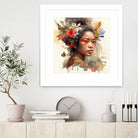 Watercolor Floral Indonesian Native Woman #3 by Isabel Cerdá Muñoz on GIANT ART - brown digital painting