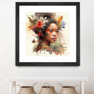 Watercolor Floral Indonesian Native Woman #3 by Isabel Cerdá Muñoz on GIANT ART - brown digital painting