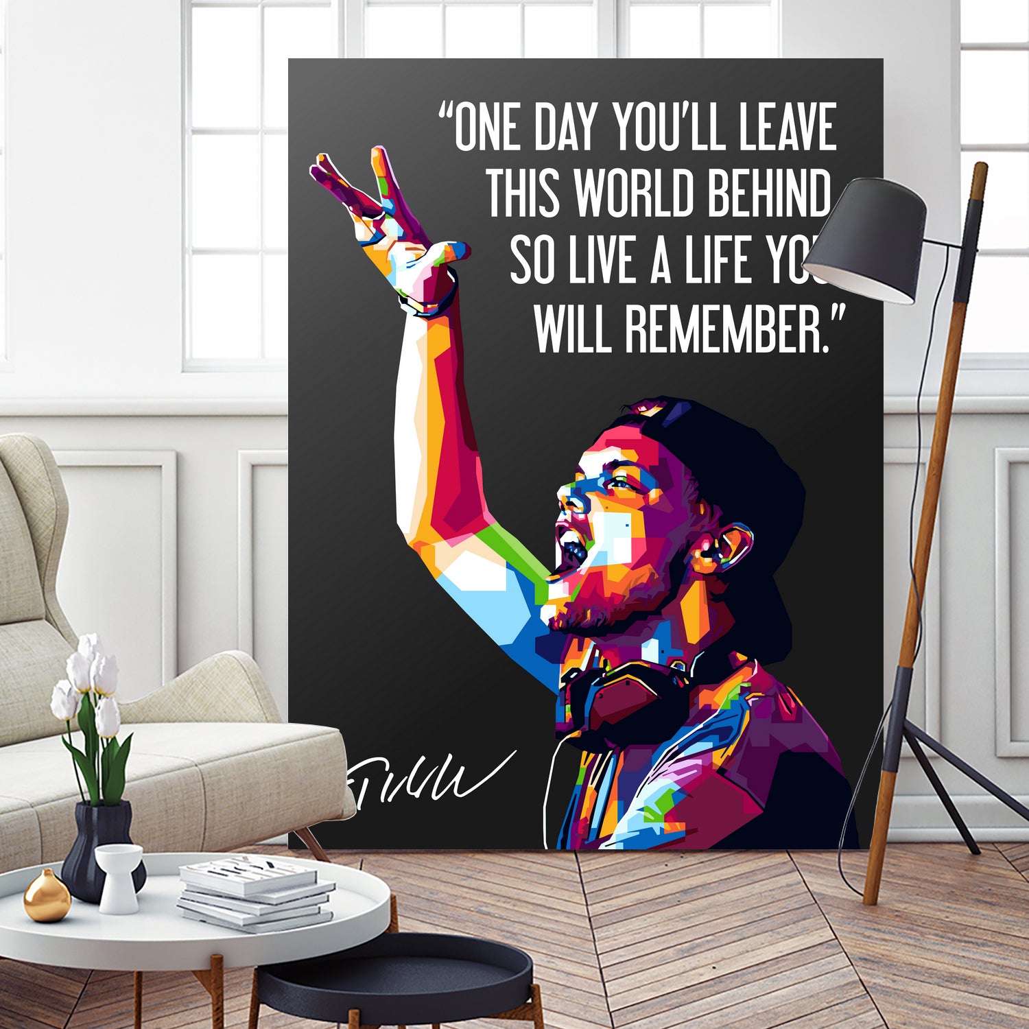 Avicii Quotes by Muamar Kadhafi on GIANT ART - black digital drawing