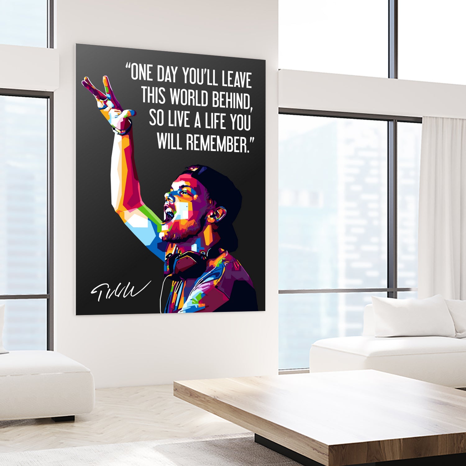 Avicii Quotes by Muamar Kadhafi on GIANT ART - black digital drawing