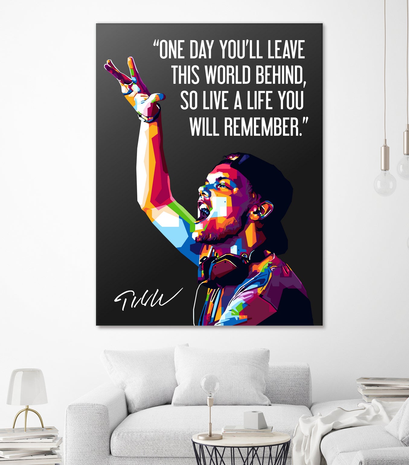 Avicii Quotes by Muamar Kadhafi on GIANT ART - black digital drawing