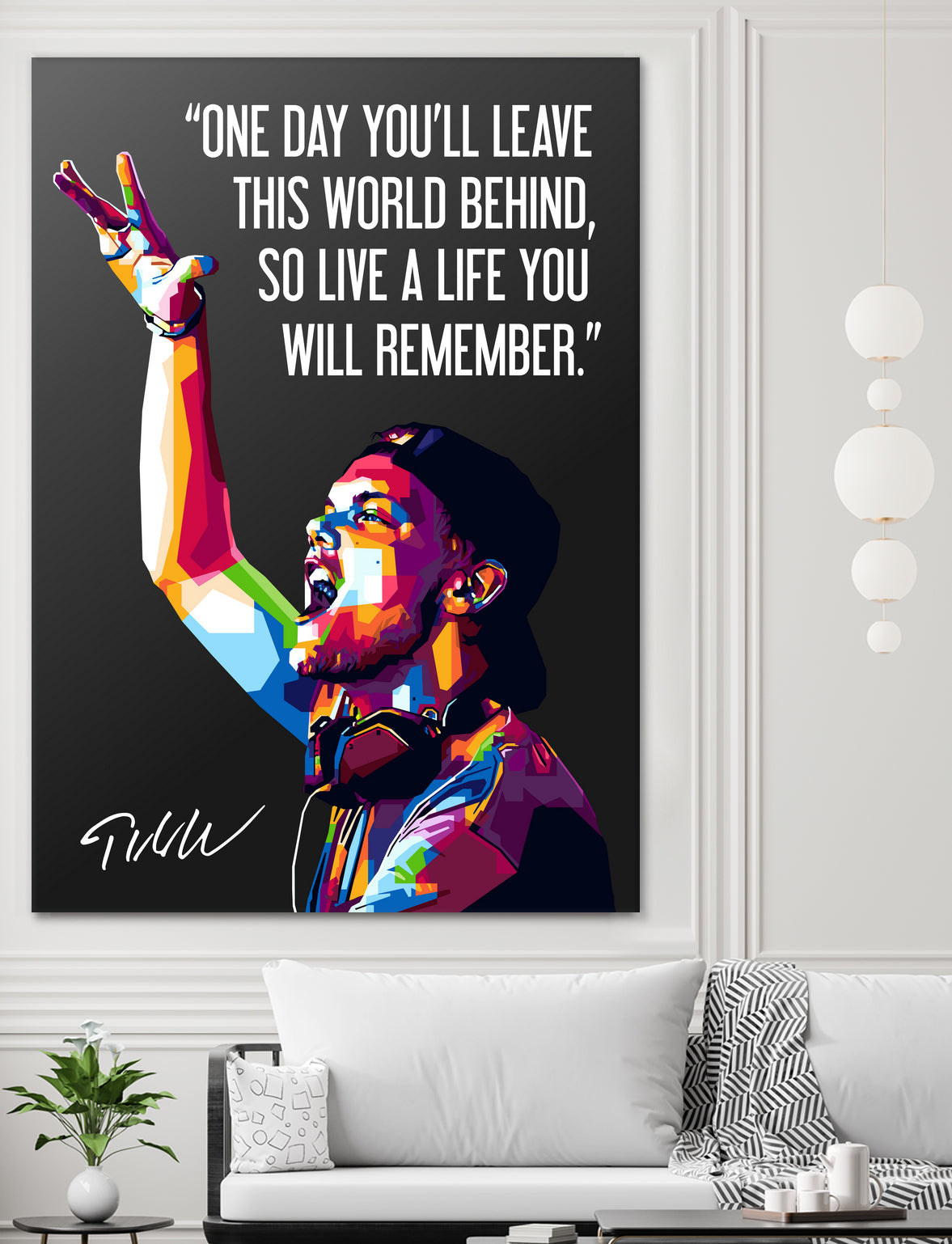 Avicii Quotes by Muamar Kadhafi on GIANT ART - black digital drawing