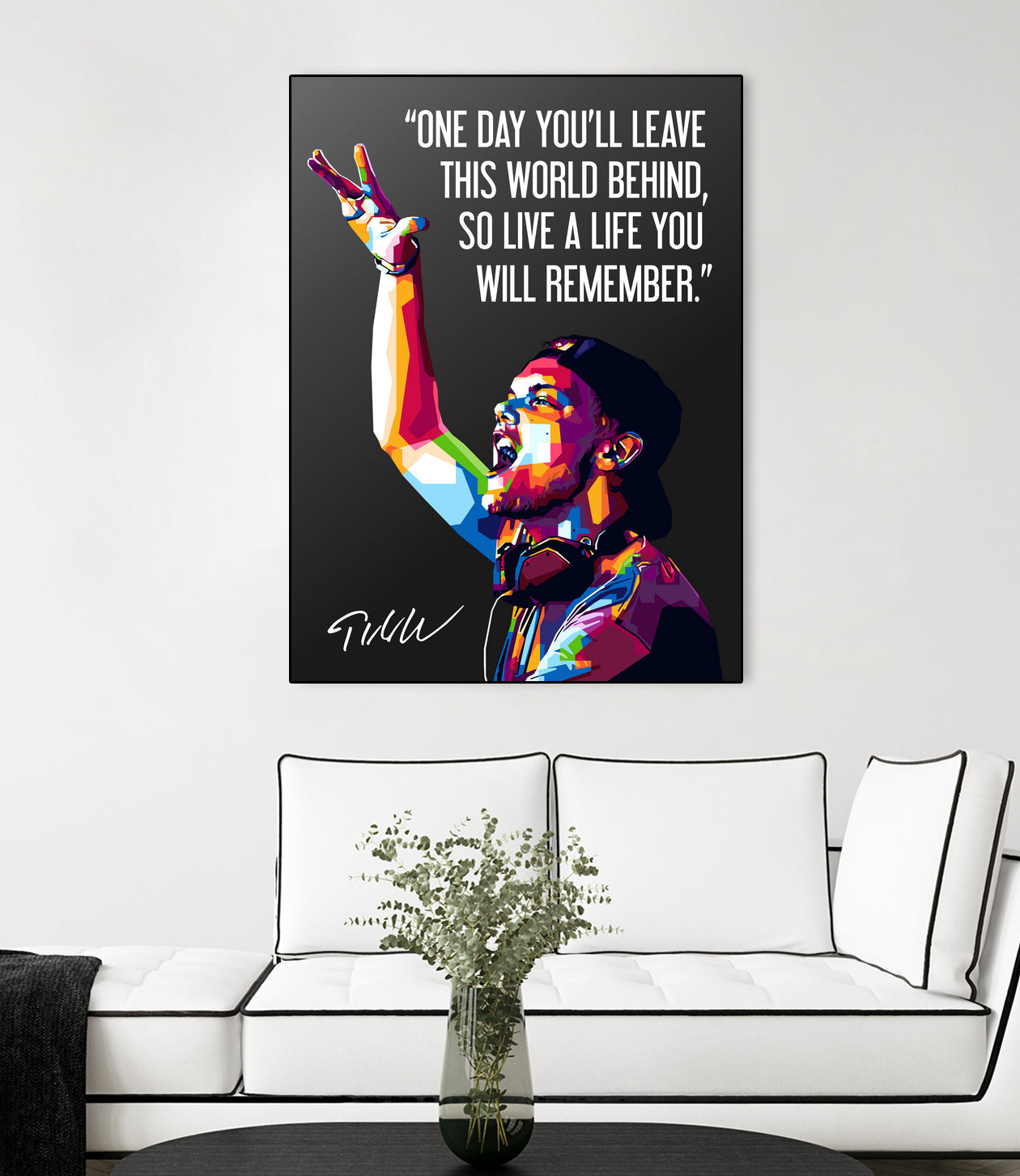 Avicii Quotes by Muamar Kadhafi on GIANT ART - black digital drawing