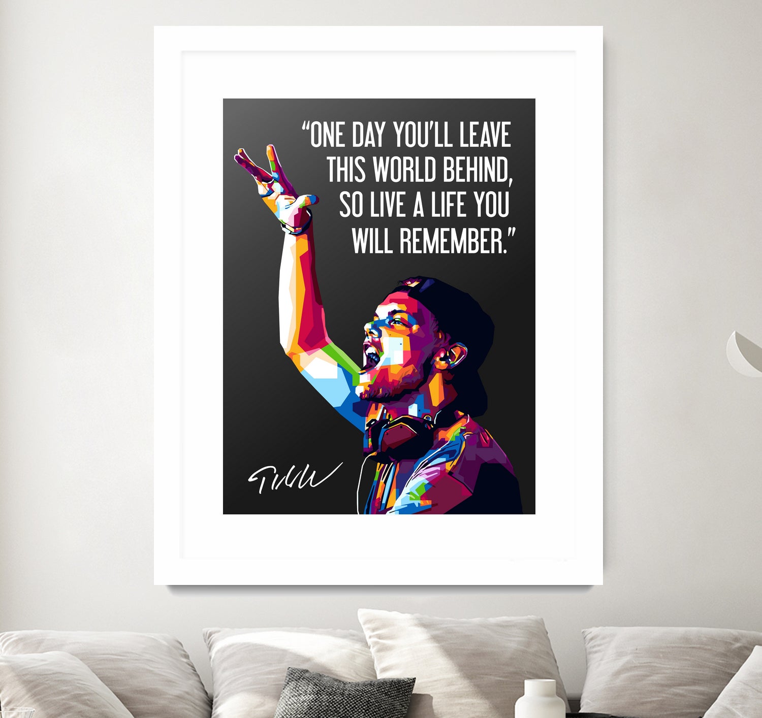 Avicii Quotes by Muamar Kadhafi on GIANT ART - black digital drawing