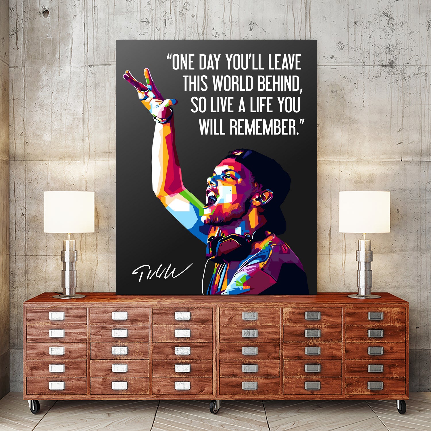 Avicii Quotes by Muamar Kadhafi on GIANT ART - black digital drawing