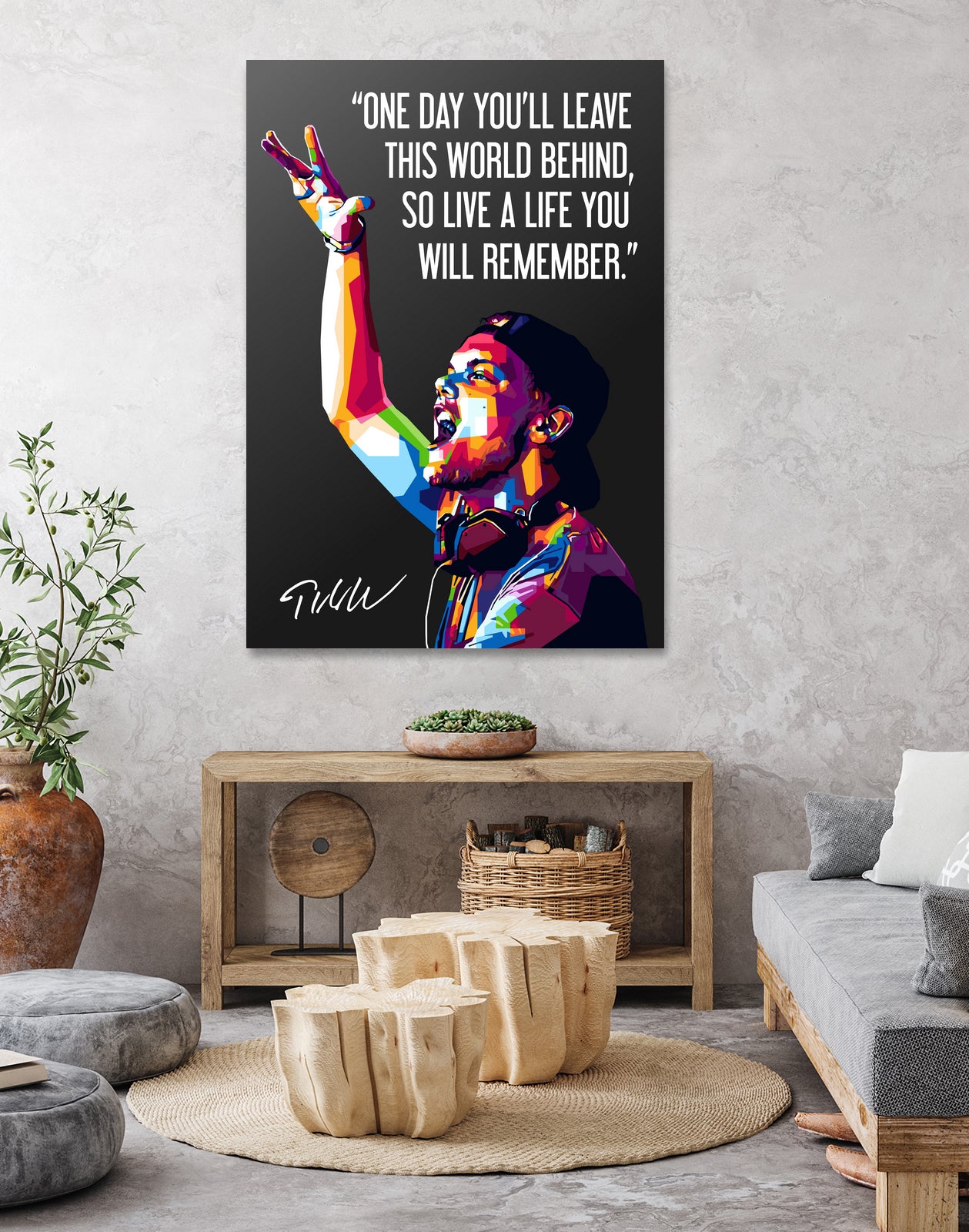 Avicii Quotes by Muamar Kadhafi on GIANT ART - black digital drawing