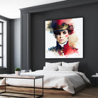 Watercolor Napoleonic Soldier Woman #3 by Isabel Cerdá Muñoz on GIANT ART - red digital painting