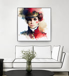 Watercolor Napoleonic Soldier Woman #3 by Isabel Cerdá Muñoz on GIANT ART - red digital painting